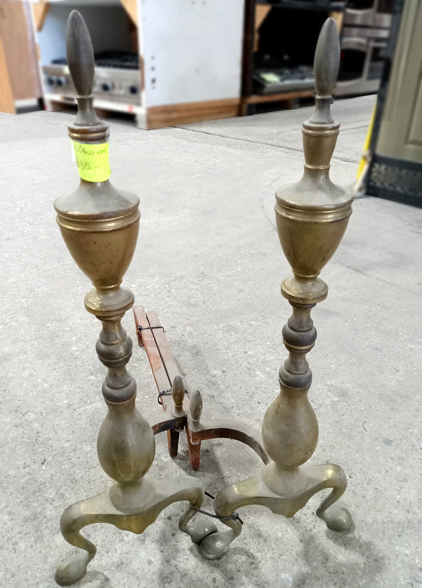 Brass/Bronze Andiron Set 2 Piece The Loading Dock, Inc.