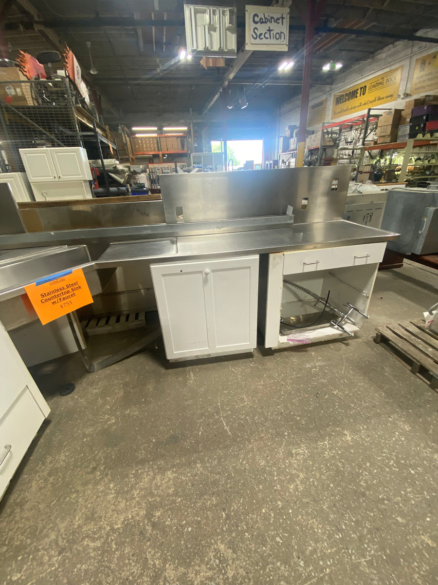 Lshaped Custom Stainless Steel Countertop Sink w/ faucet The Loading