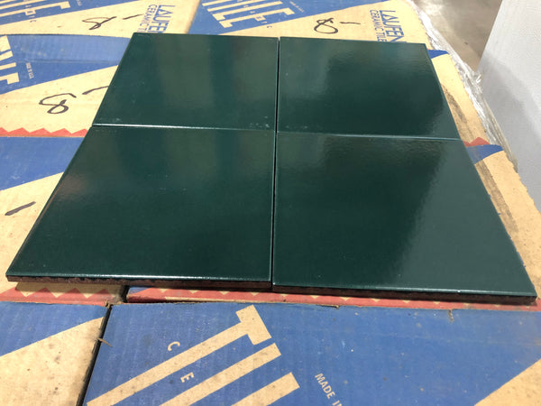 6" x 6" Ceramic Laufen Floor Tile box - Hunter Green